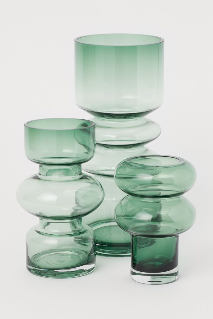szałwiowy wazon zielony wazon szkło modny kolor 2020 