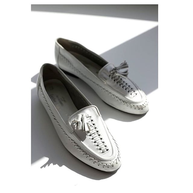 vintage mokasyny buty białe eleganckie 