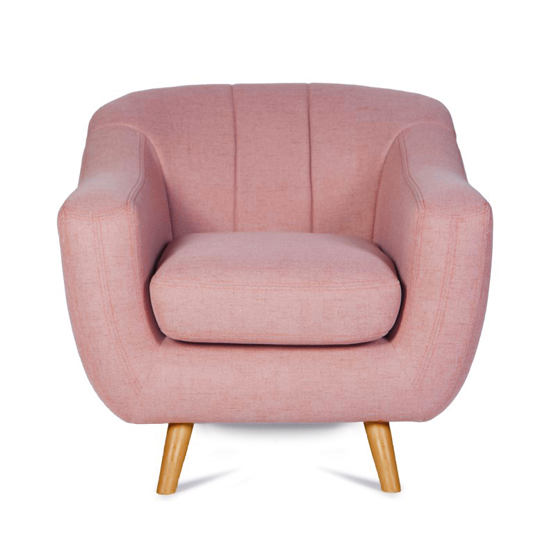 piękny fotel, skandynawski fotel, hygge, różowy fotel